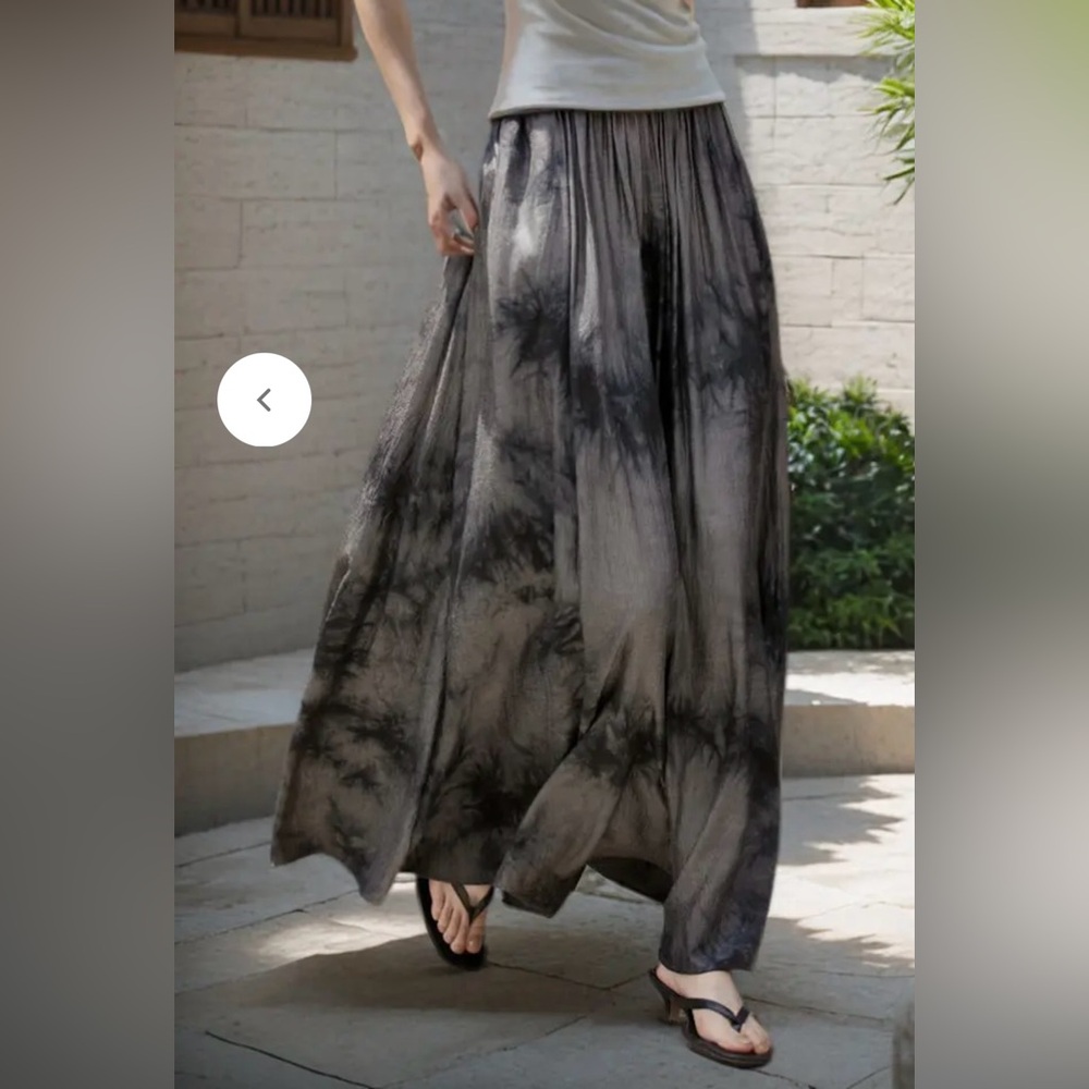 FIBFLX Tie-Dye A-Line Midi Skirt Blue/Black size Large